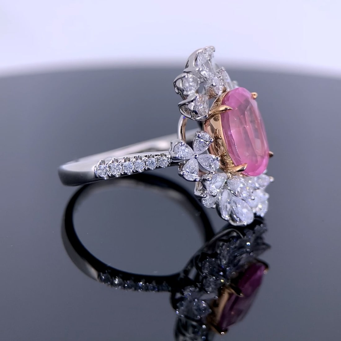 14k Gold 5.38 Ctw Natural Spinel & Diamond Ring - 5