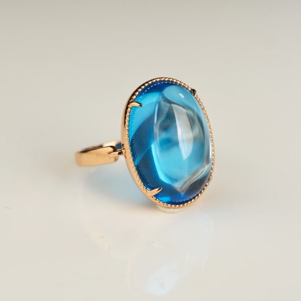 14k Gold 15.52 Ct Natural Topaz Ring - 8