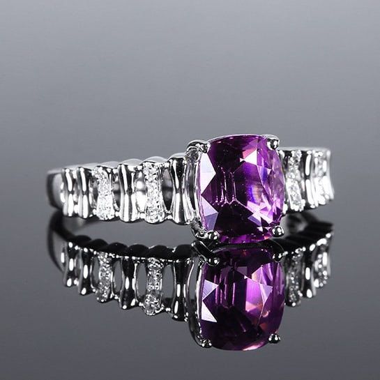 14k Gold 2.09 Ctw Natural Spinel & Diamond Ring - 3
