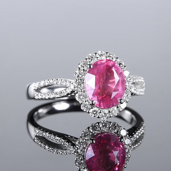 14k Gold 2.50 Ctw Natural Spinel & Diamond Ring - 3