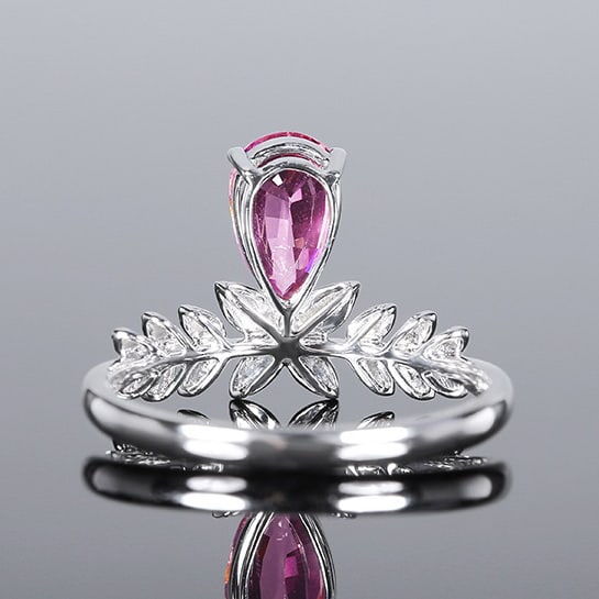 14k Gold 1.31 Ctw Natural Spinel & Diamond Ring - 4