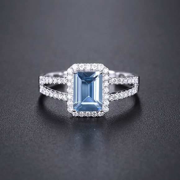 14k Gold 1.10 Ctw Natural Sapphire & Diamond Ring: Ref:231054263 // gold content:14k gold // ring size:7. 25us // // main gemstone:sapphire // shape:octagonal // carat weight:0. 81ct // color:blue // treatment:natural // // adjacent gemstone 2 :