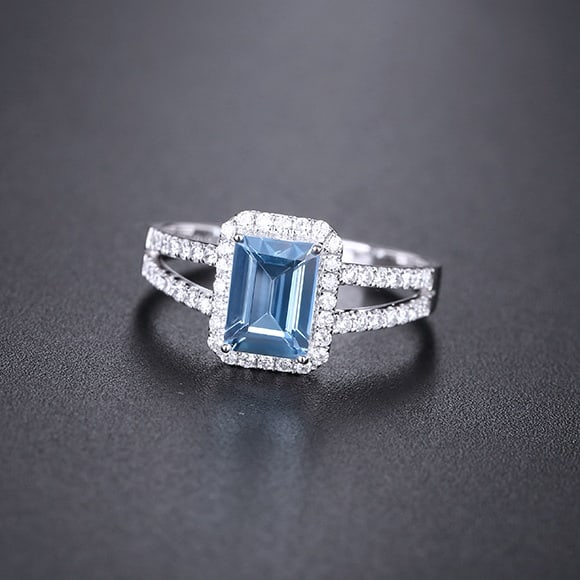 14k Gold 1.10 Ctw Natural Sapphire & Diamond Ring - 4