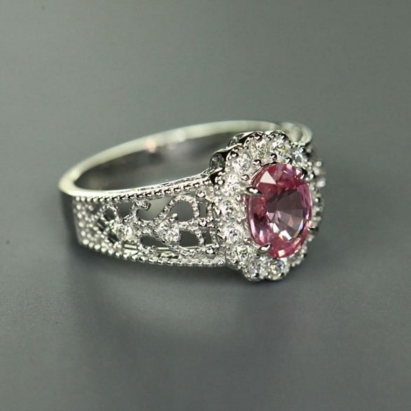 14k Gold 1.23 Ct Natural Sapphire & Diamond Ring - 3