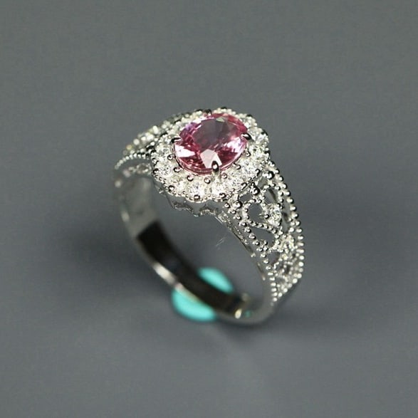 14k Gold 1.23 Ct Natural Sapphire & Diamond Ring - 4