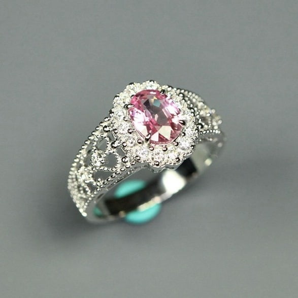 14k Gold 1.23 Ct Natural Sapphire & Diamond Ring - 5