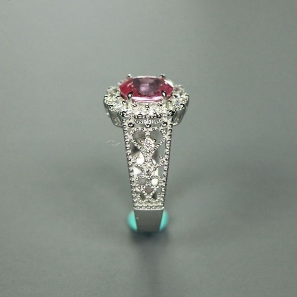 14k Gold 1.23 Ct Natural Sapphire & Diamond Ring - 6