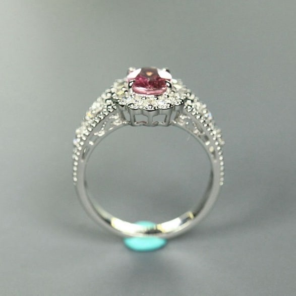14k Gold 1.23 Ct Natural Sapphire & Diamond Ring - 7