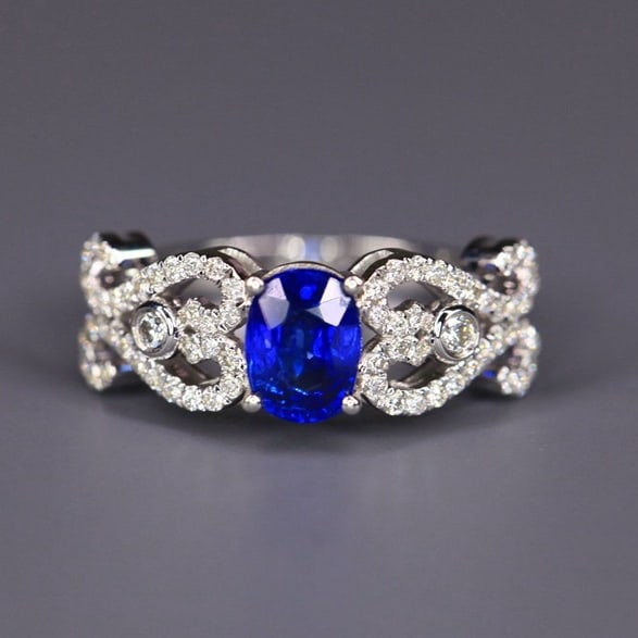 14k Gold 1.34 Ctw Natural Sapphire & Diamond Ring - 2
