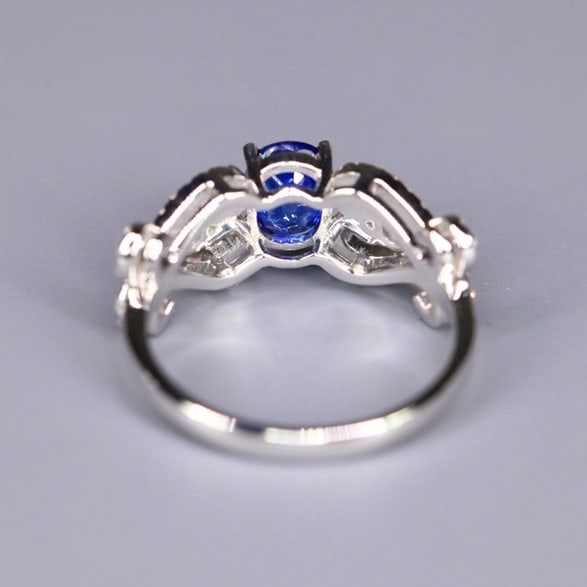 14k Gold 1.34 Ctw Natural Sapphire & Diamond Ring - 5