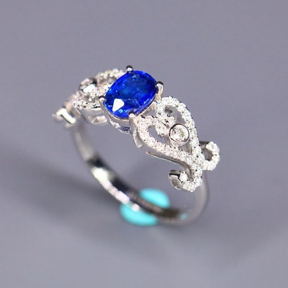 14k Gold 1.34 Ctw Natural Sapphire & Diamond Ring - 6