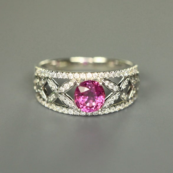 14k Gold 1.42 Ctw Natural Sapphire & Diamond Ring - 2