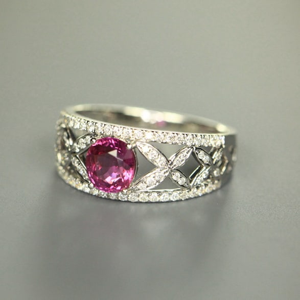 14k Gold 1.42 Ctw Natural Sapphire & Diamond Ring - 3