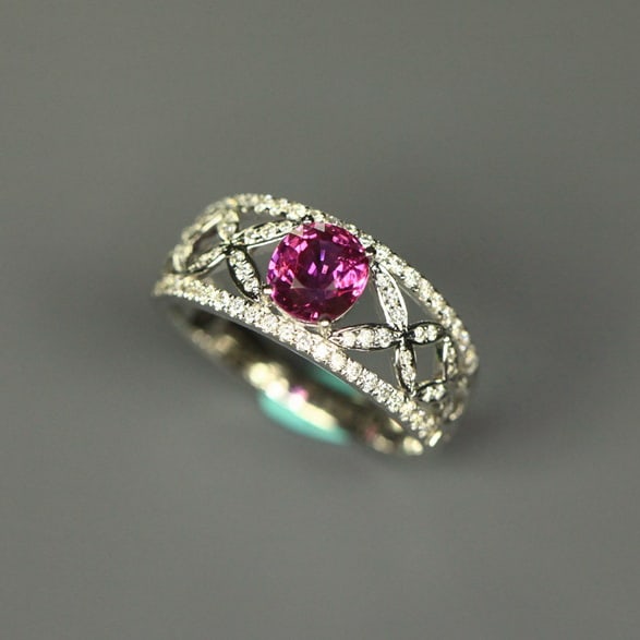 14k Gold 1.42 Ctw Natural Sapphire & Diamond Ring - 6