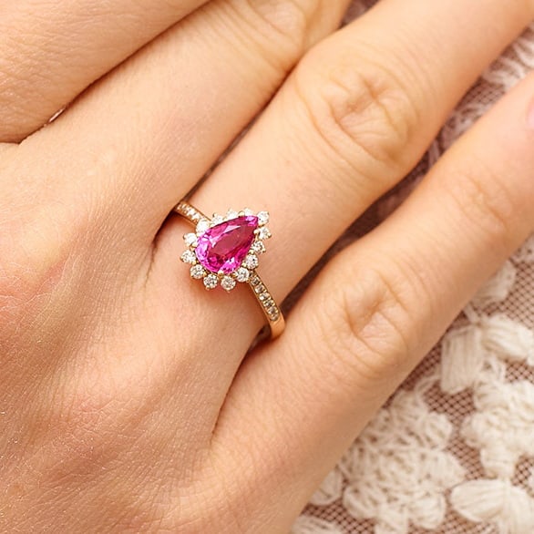 14k Gold 1.34 Ctw Natural Tourmaline & Diamond Ring - 8