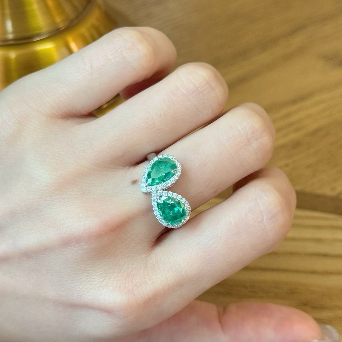14k Gold 3.48 Ctw Natural Green Diamond & Diamond Ring - 3