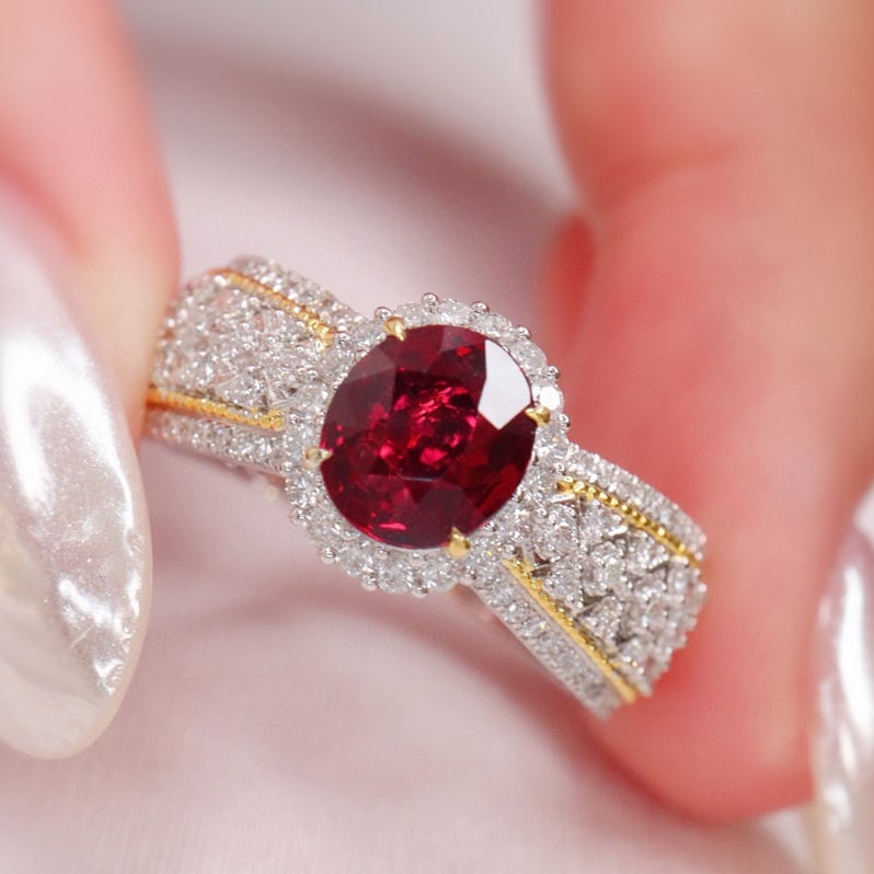14k Gold 1.68 Ctw Natural Ruby & Diamond Ring - 4