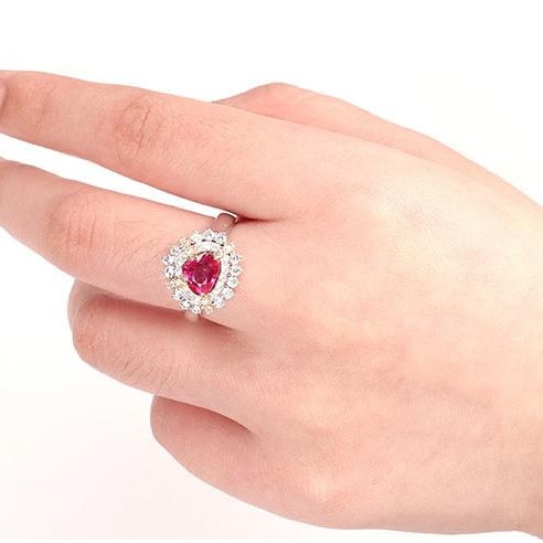 14k Gold 1.37 Ctw Natural Ruby & Diamond Ring - 2