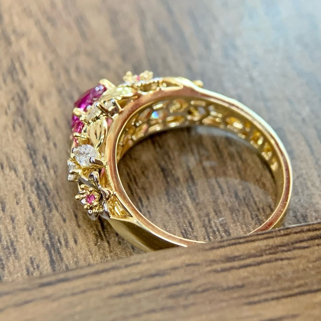 14k Gold 1.40 Ctw Natural Sapphire & Diamond Ring - 6