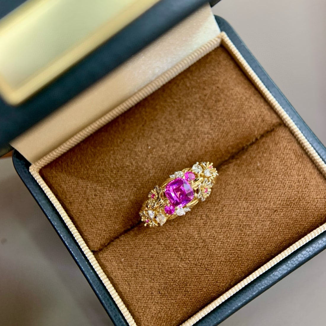 14k Gold 1.40 Ctw Natural Sapphire & Diamond Ring - 7
