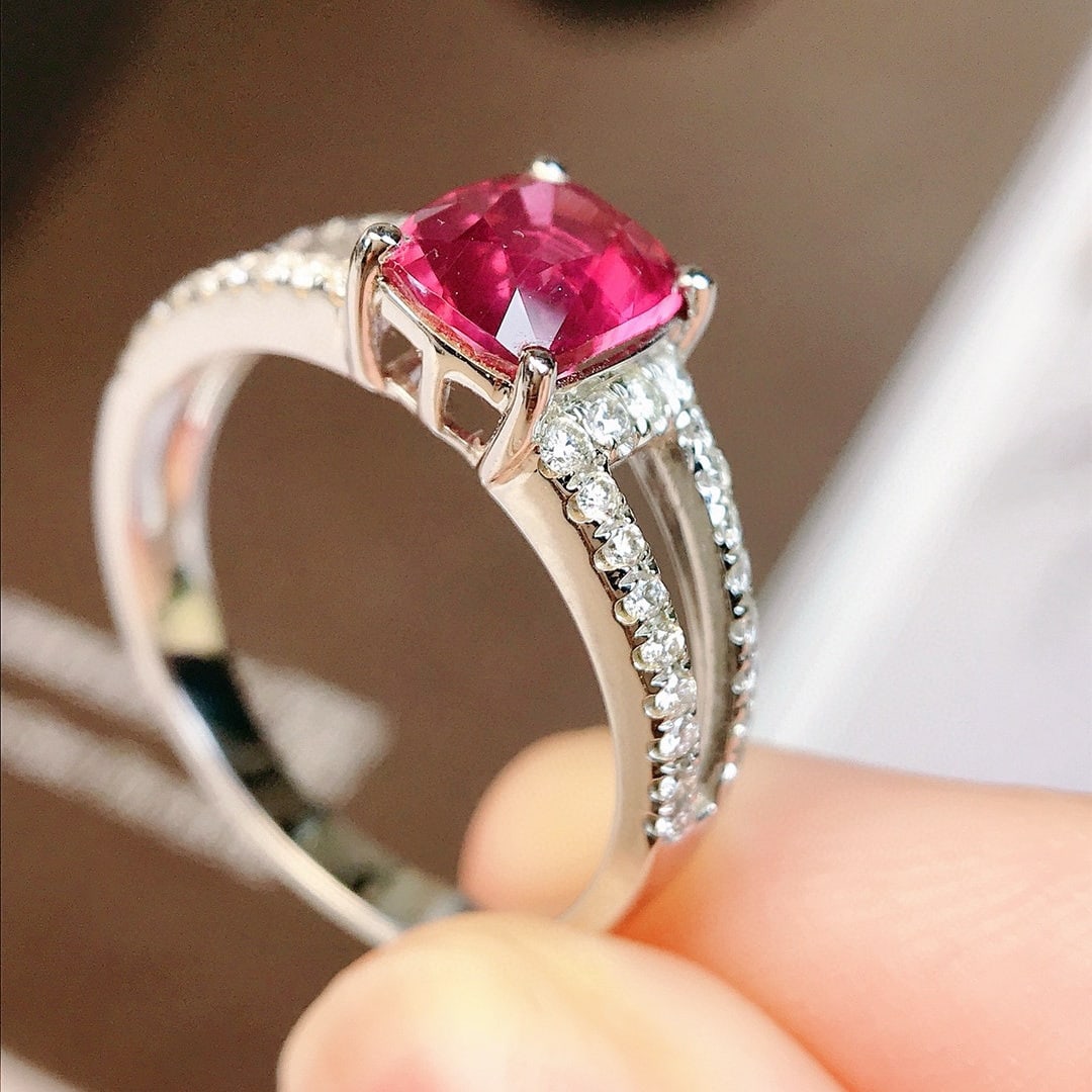 14k Gold 1.72 Ctw Natural Sapphire & Diamond Ring - 4