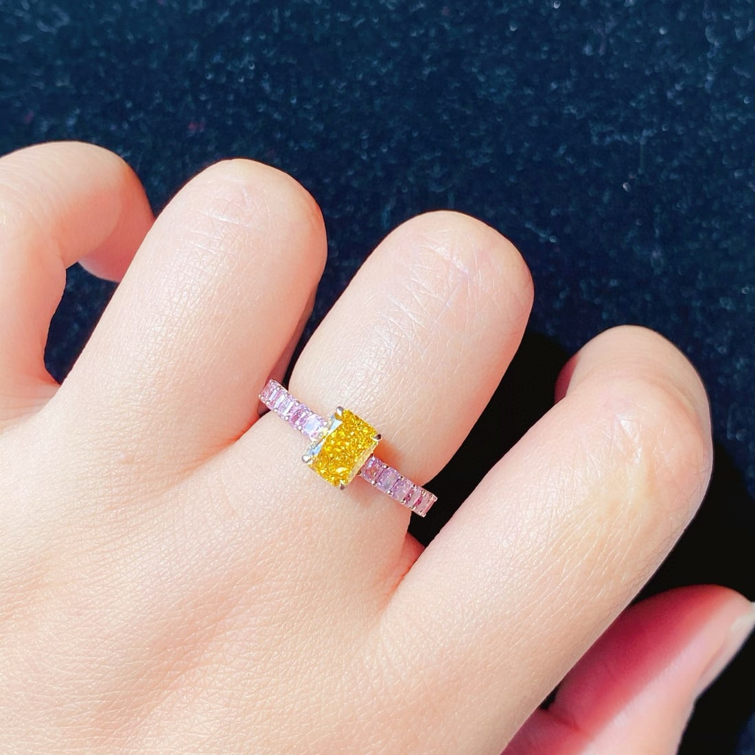 Gia Certified 14k Gold 1.91 Ctw Natural Yellow Diamond & Pink Diamond Ring - 5