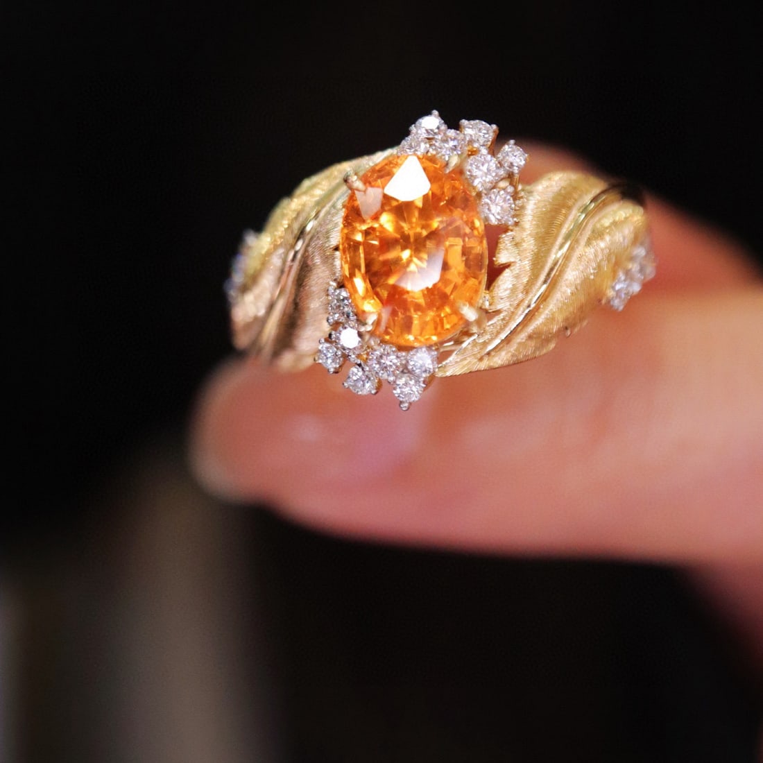 14k Gold 2.36 Ctw Natural Spessartine & Diamond Ring - 4