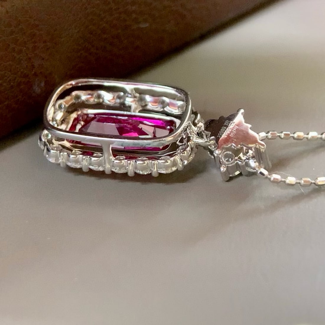 14k Gold 2.65 Ctw Natural Ruby & Diamond Pendant( Without Chain ) - 4