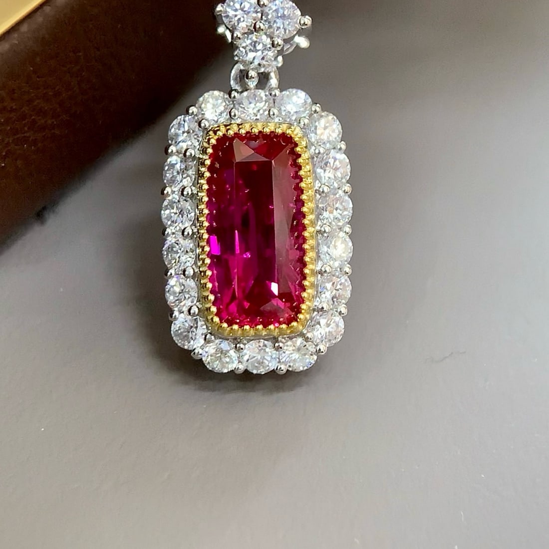 14k Gold 2.65 Ctw Natural Ruby & Diamond Pendant( Without Chain ) - 5