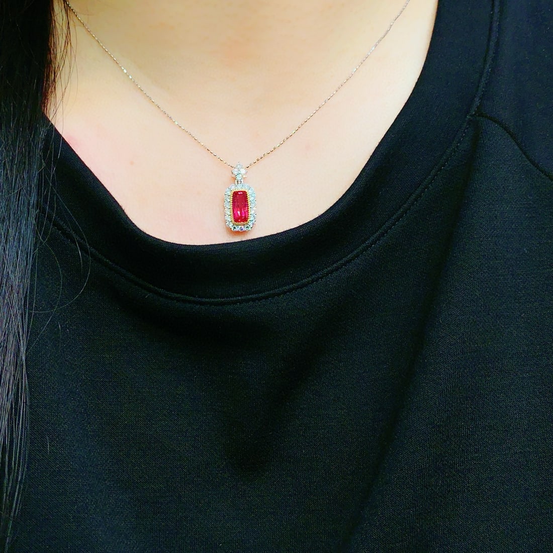 14k Gold 2.65 Ctw Natural Ruby & Diamond Pendant( Without Chain ) - 6