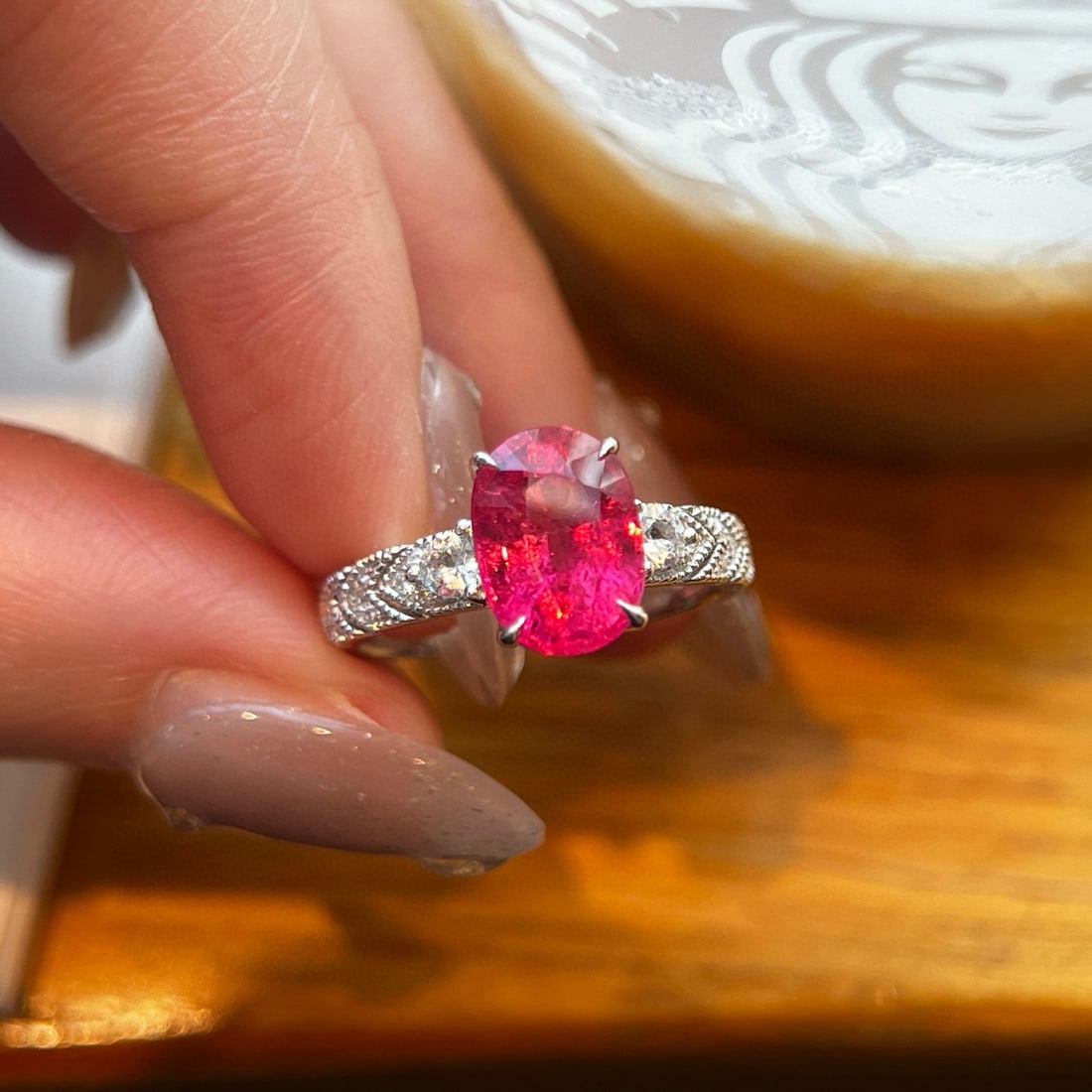 14k Gold 2.83 Ctw Natural Tourmaline & Diamond Ring - 4