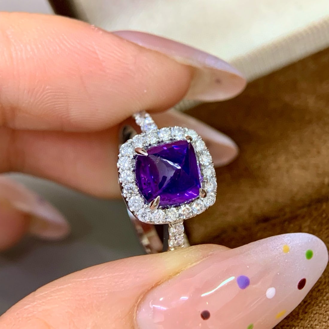14k Gold 4.07 Ctw Natural Sapphire & Diamond Ring - 3