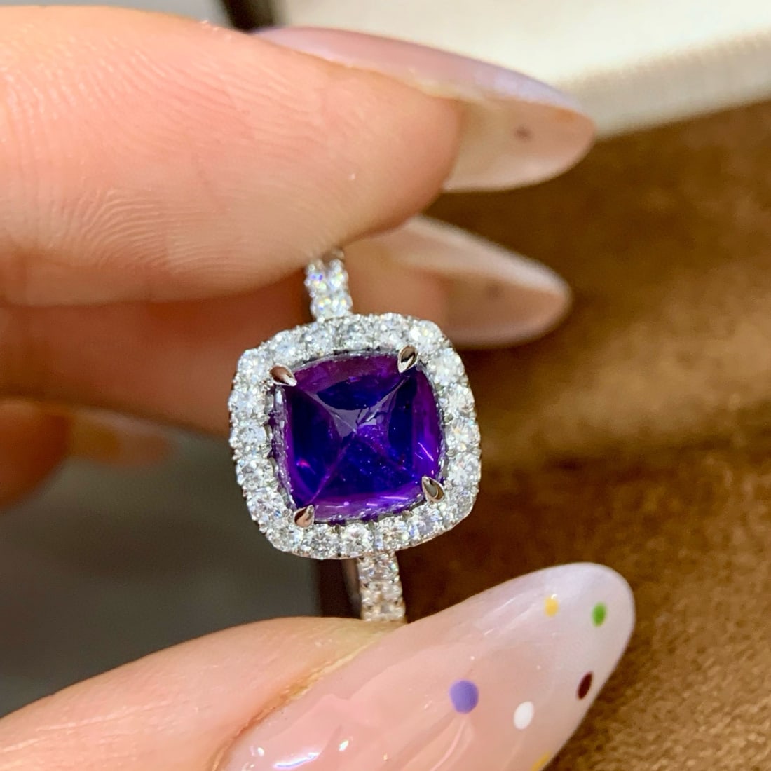 14k Gold 4.07 Ctw Natural Sapphire & Diamond Ring - 4