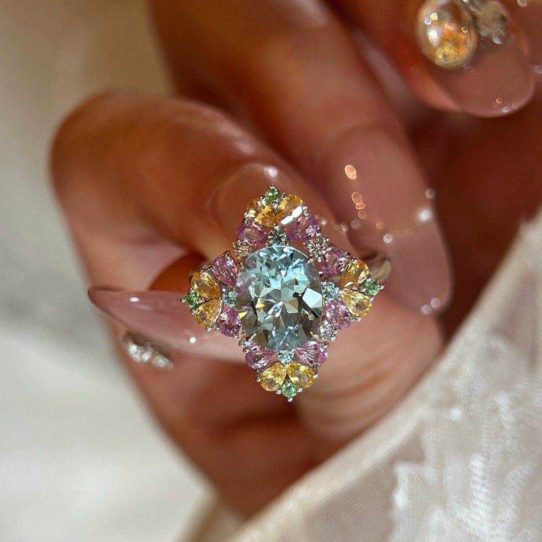 14k Gold 1.97 Ctw Natural Aquamarine & Diamond Ring - 2