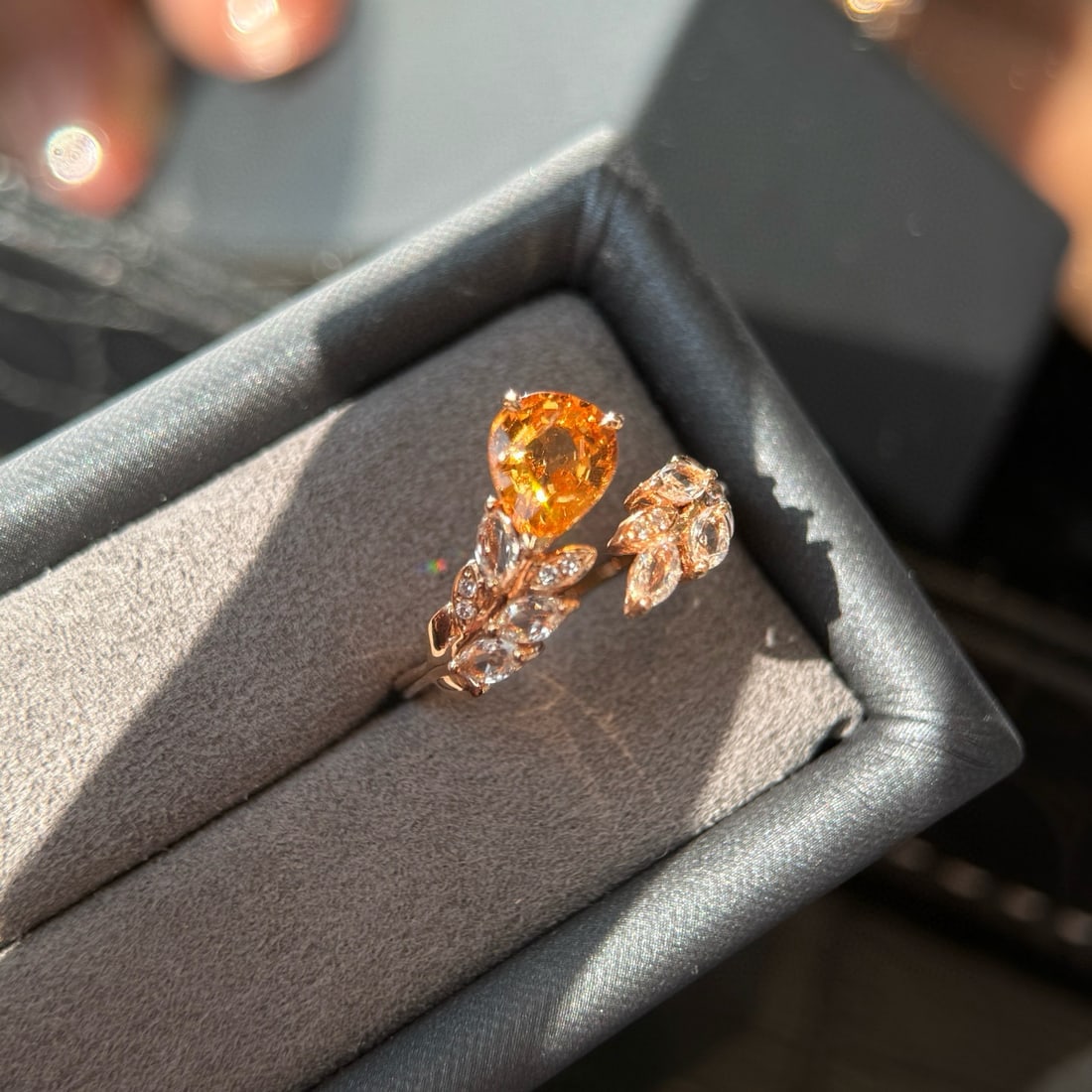 14k Gold 1.21 Ctw Natural Spessartine & Diamond Ring - 2