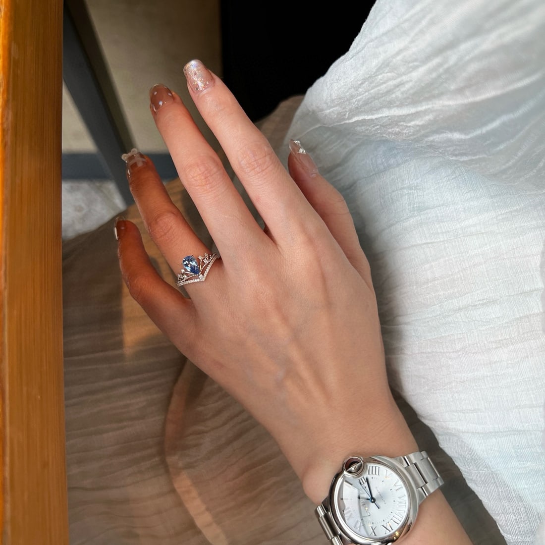 14k Gold 1.19 Ctw Natural Sapphire & Diamond Ring - 4