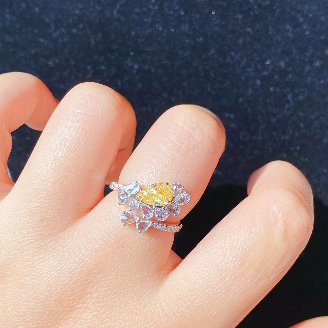 Gia Certified 14k Gold 1.66 Ctw Natural Yellow Diamond & Diamond Ring - 4