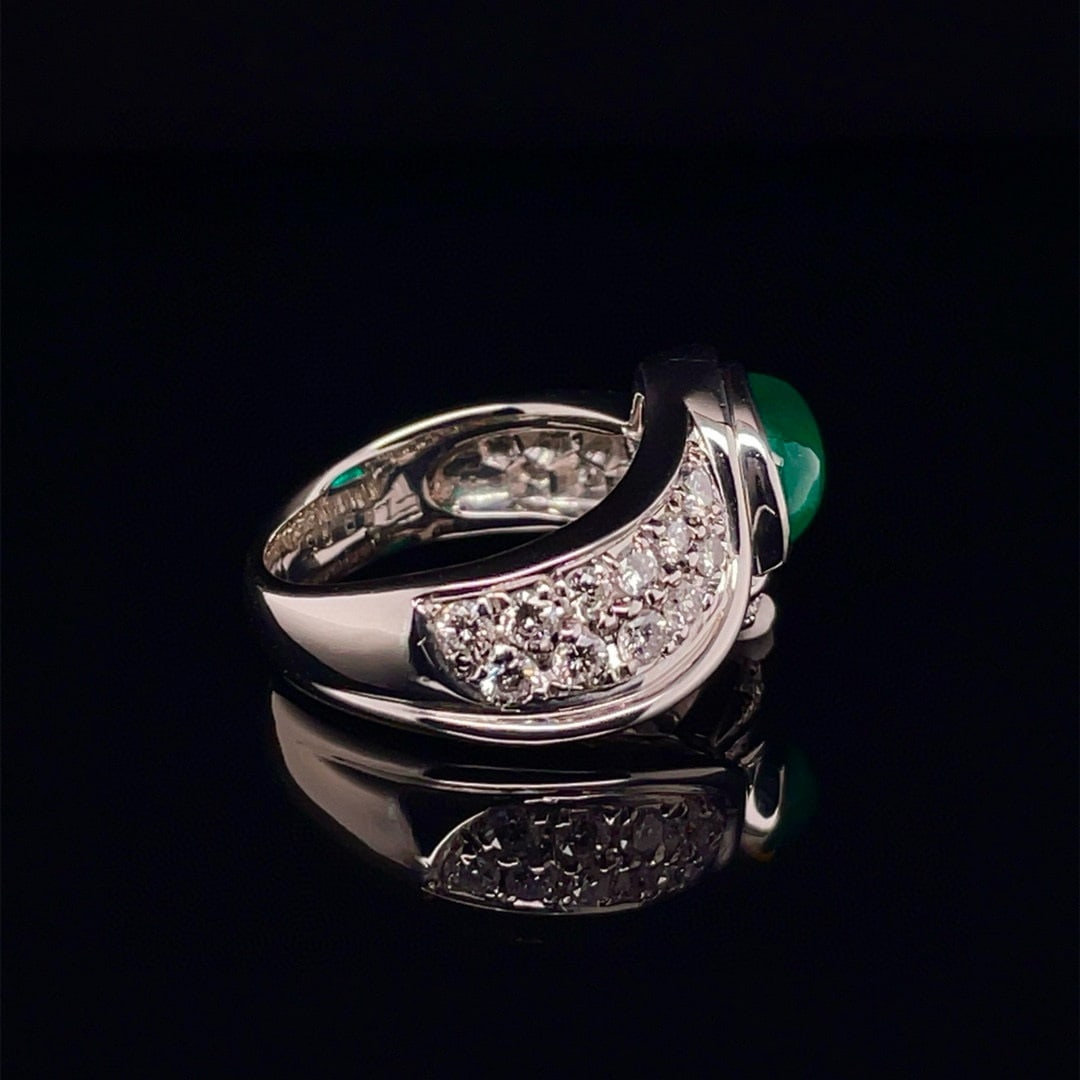 14k Gold 1.76 Ctw Natural Emerald & Diamond Ring - 3