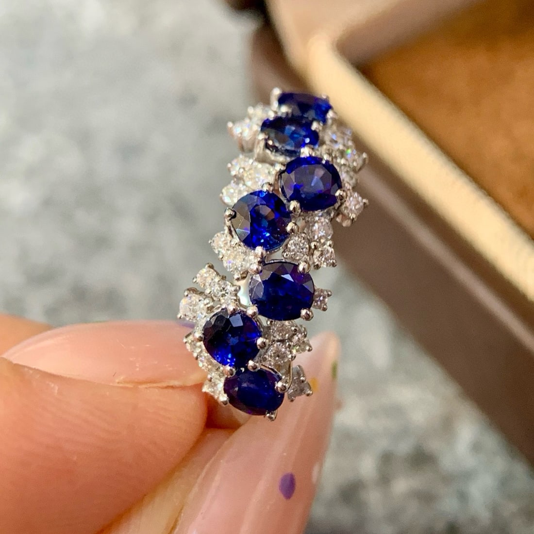 14k Gold 1.94 Ctw Natural Sapphire & Diamond Ring - 2