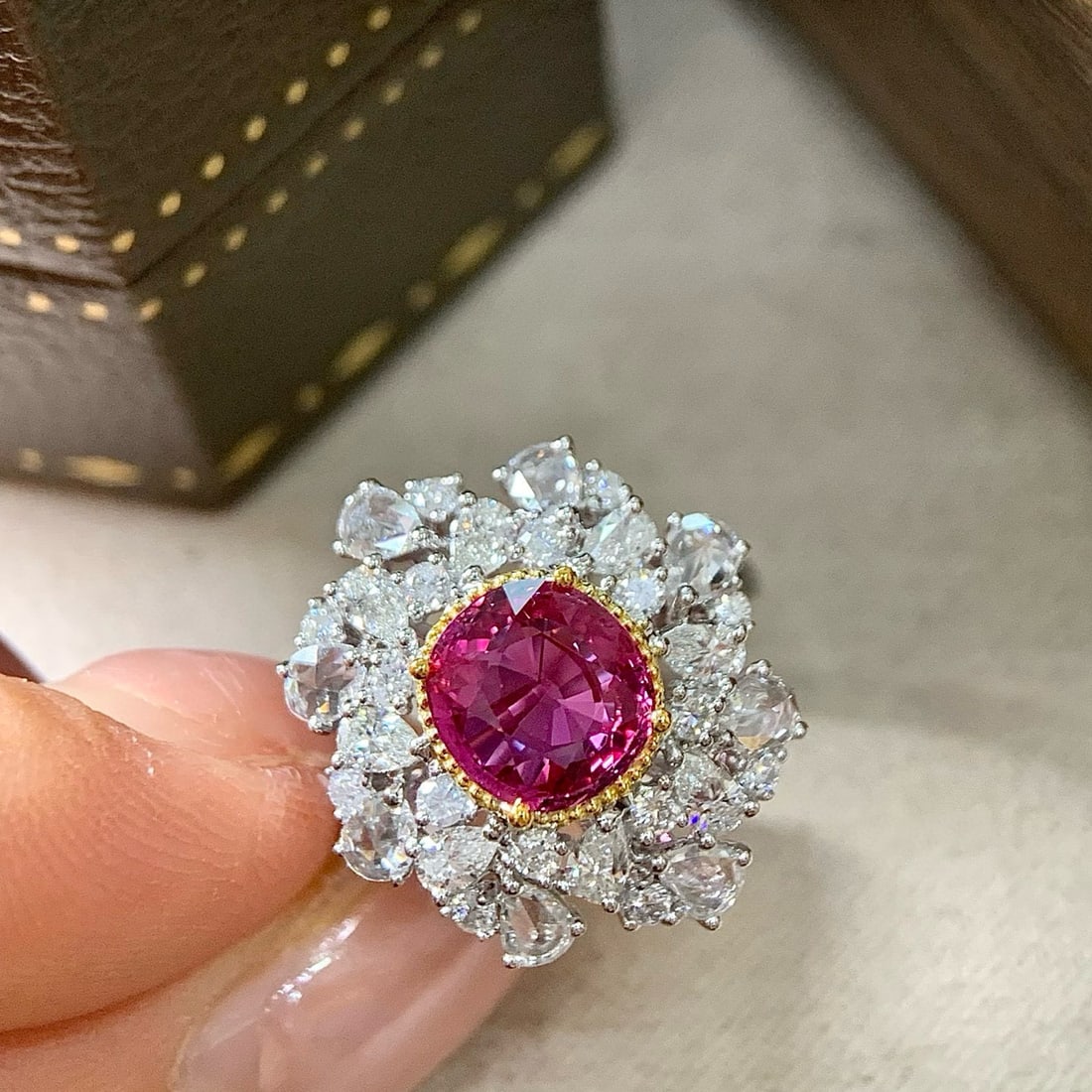 14k Gold 3.28 Ctw Natural Sapphire & Diamond Ring - 2