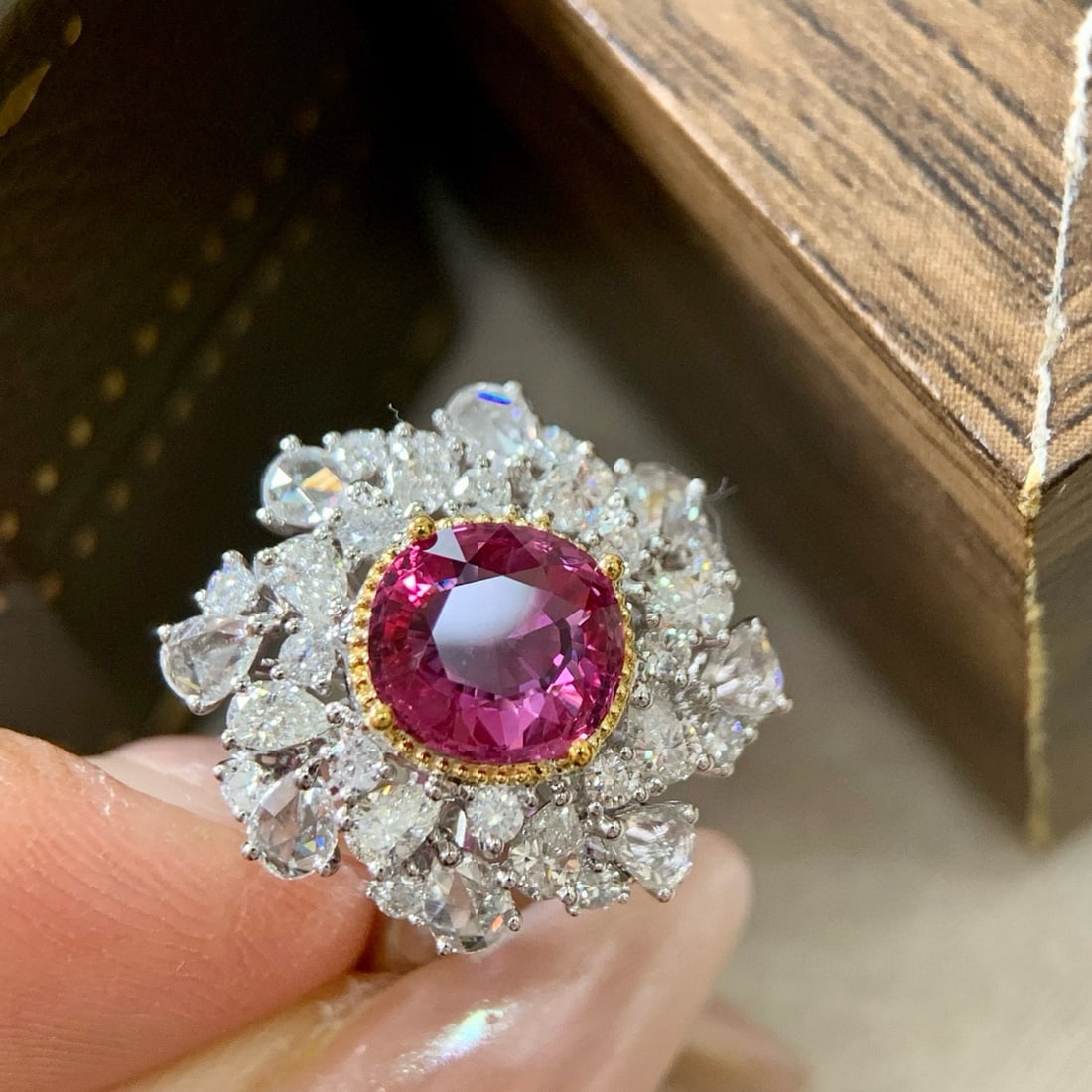 14k Gold 3.28 Ctw Natural Sapphire & Diamond Ring - 4