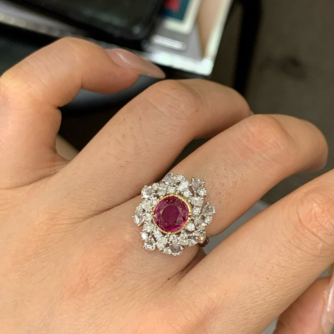 14k Gold 3.28 Ctw Natural Sapphire & Diamond Ring - 6