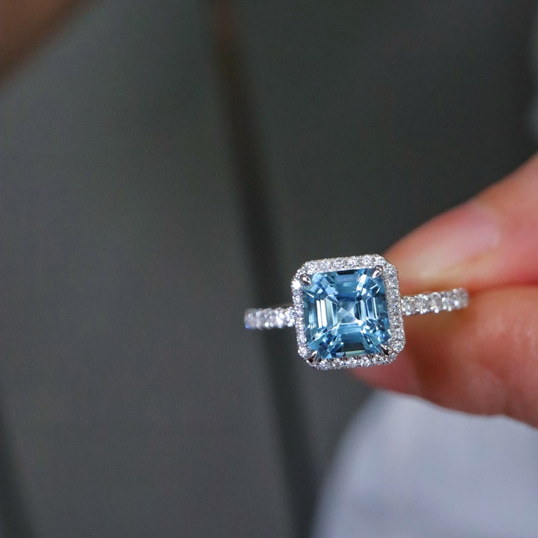 14k Gold 1.59 Ctw Natural Aquamarine & Diamond Ring - 2