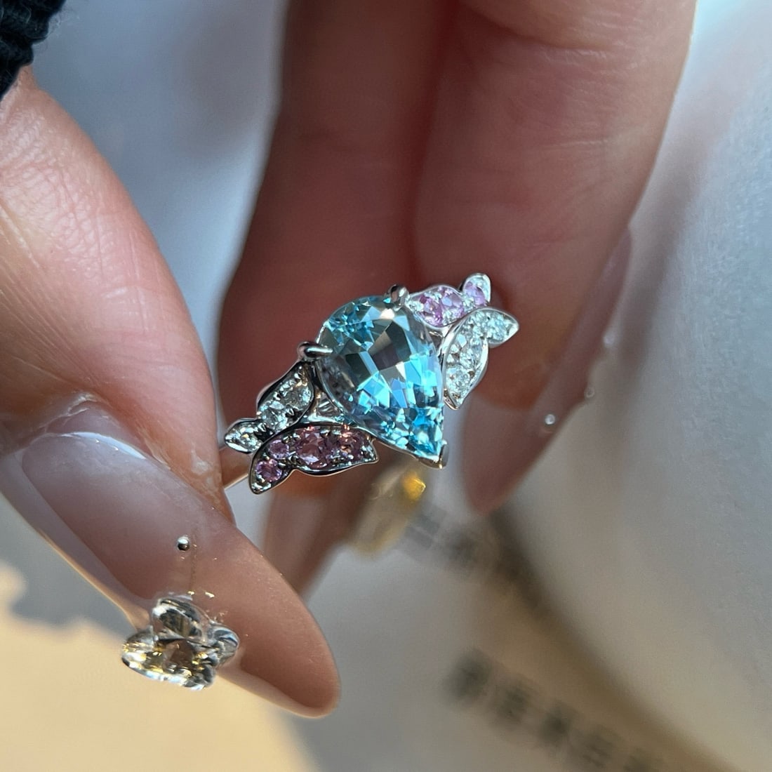 14k Gold 1.29 Ctw Natural Aquamarine & Diamond Ring - 2