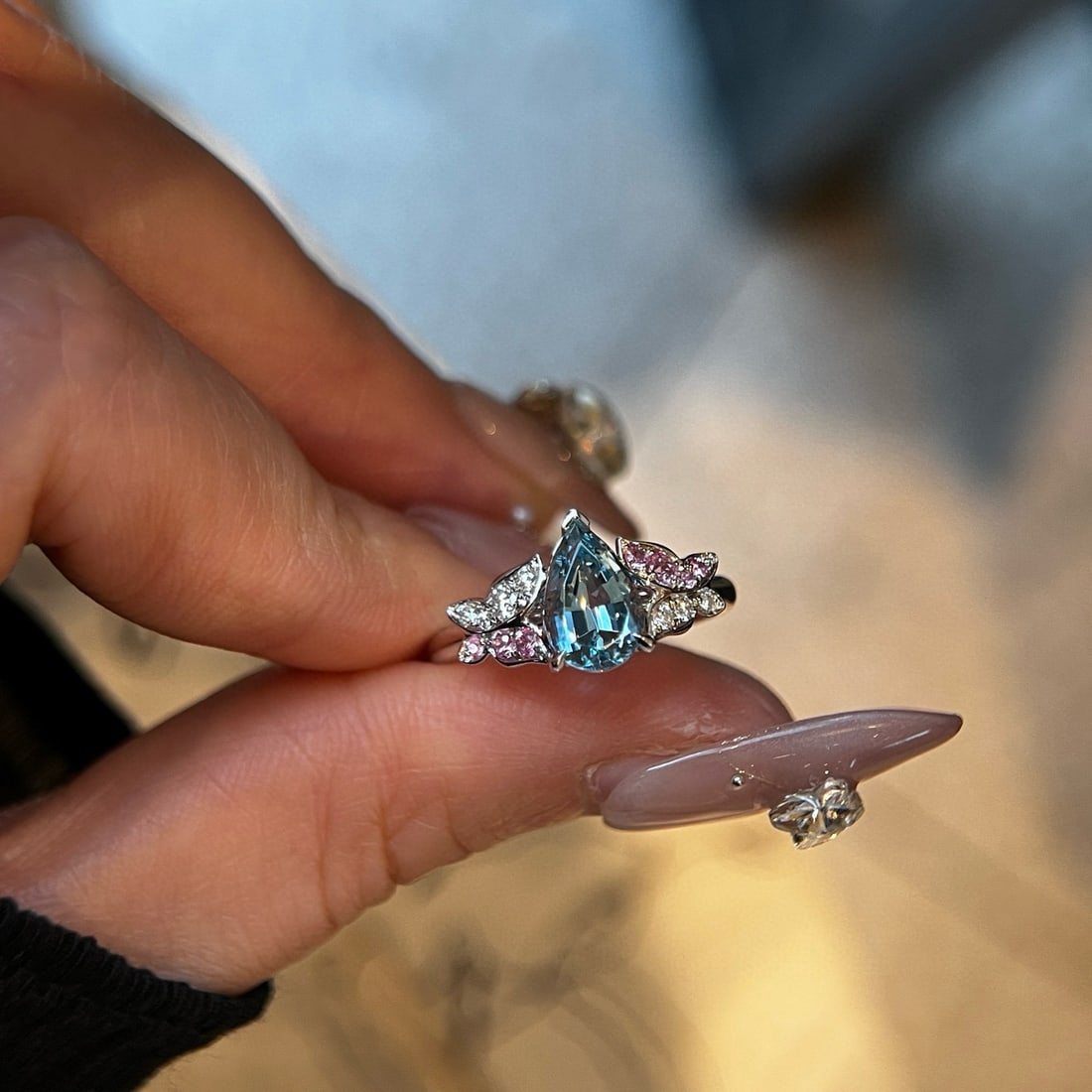 14k Gold 1.29 Ctw Natural Aquamarine & Diamond Ring - 3