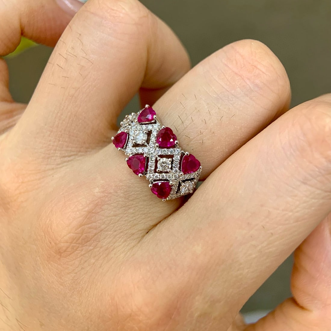 14k Gold 2.26 Ctw Natural Ruby & Diamond Ring - 5