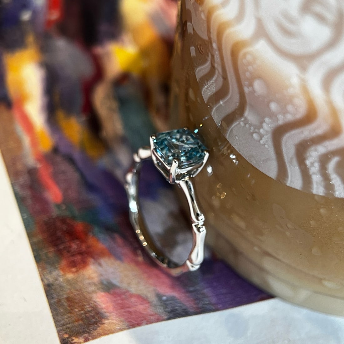 14k Gold 1.59 Ct Natural Aquamarine Ring - 3