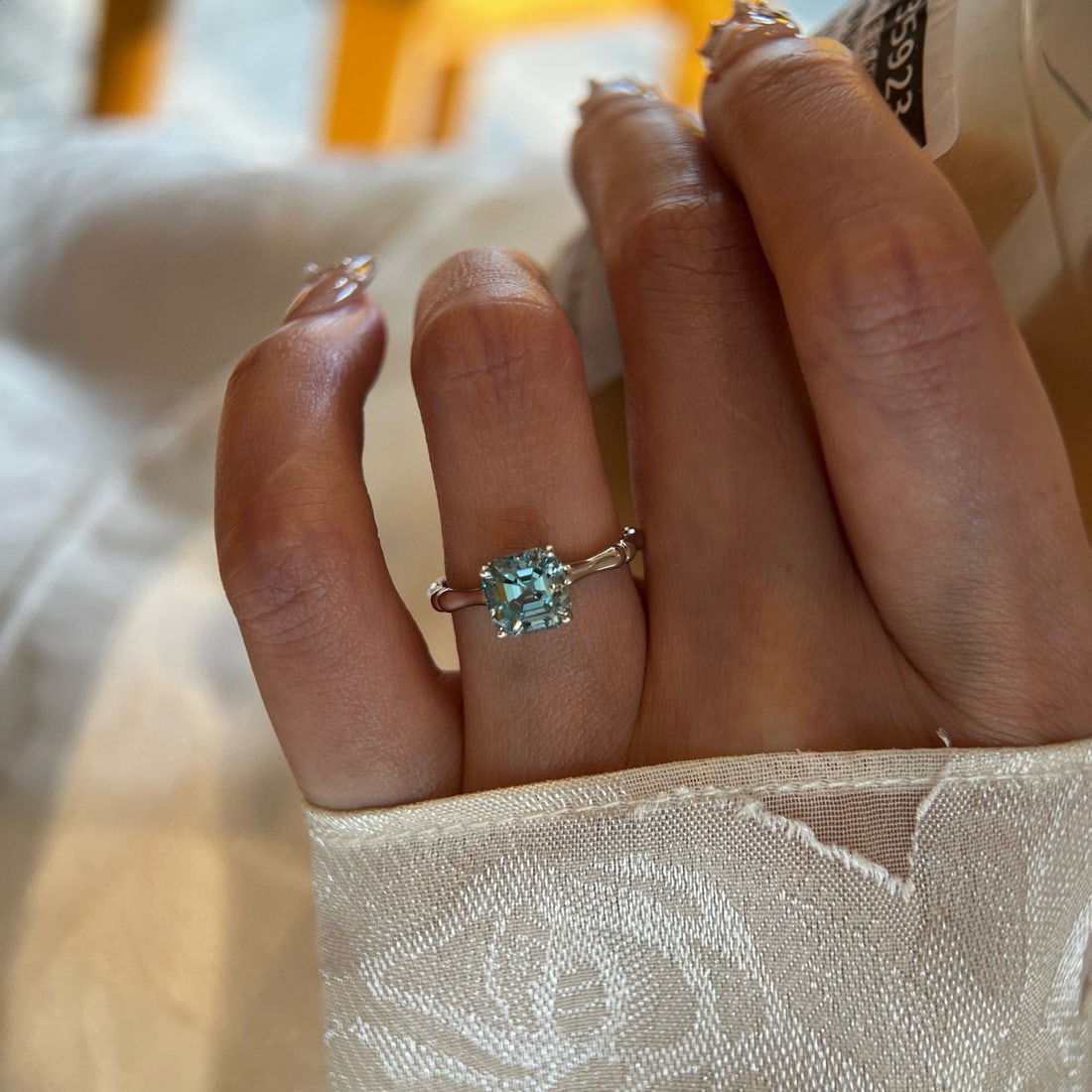 14k Gold 1.59 Ct Natural Aquamarine Ring - 4
