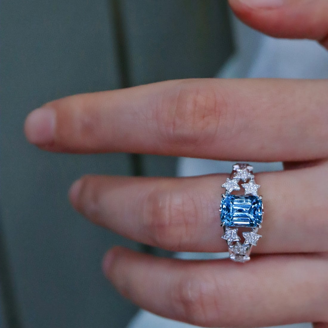 14k Gold 2.22 Ctw Natural Aquamarine & Diamond Ring - 4