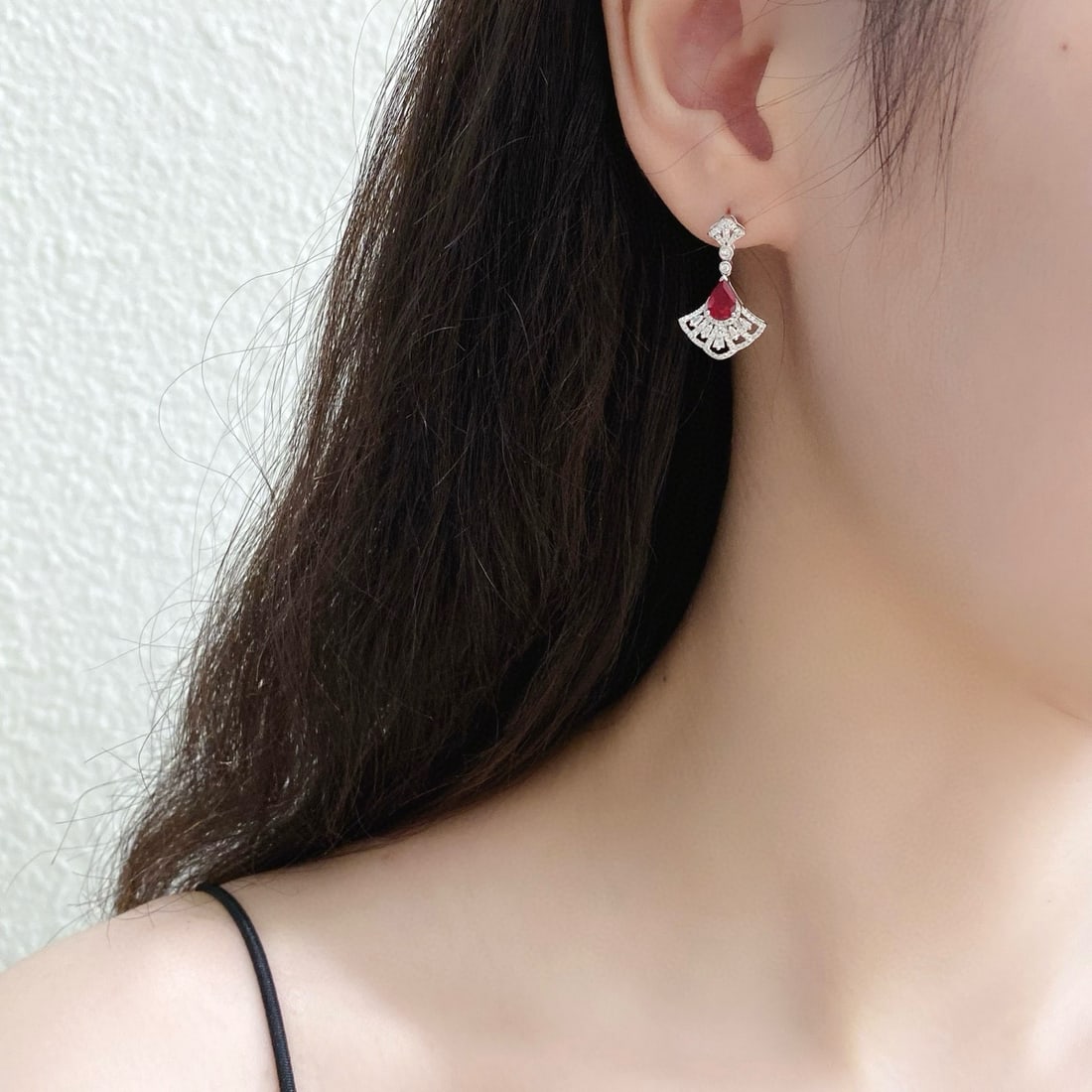14k Gold 1.04 Ctw Vivid Red Natural Ruby & Diamond Earrings - 5